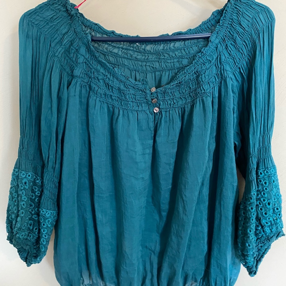 wide neck long sleeve shirt